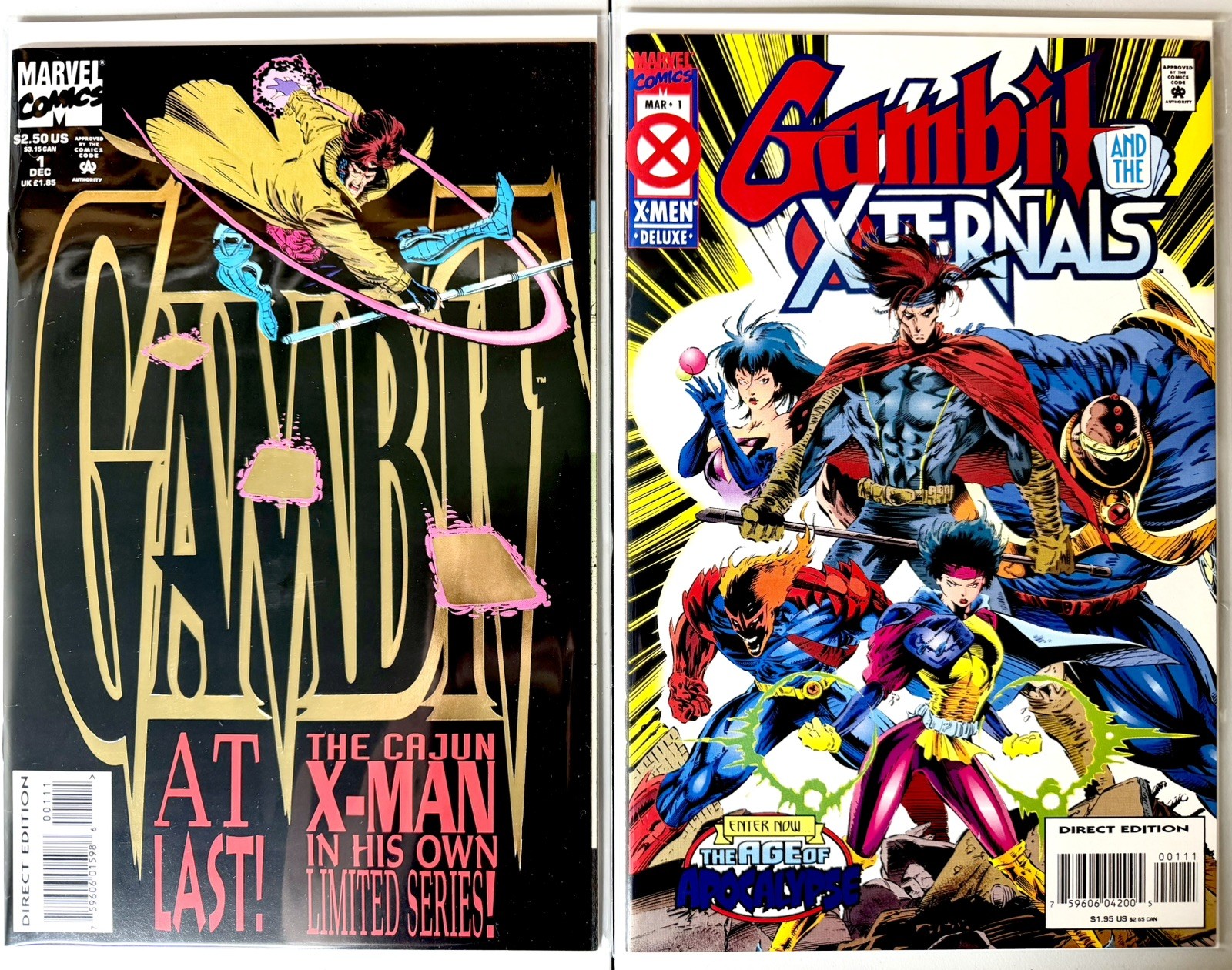 Gambit #1 1993 Comic Lot Marvel Comics X-Men Deluxe Xternals VF NM