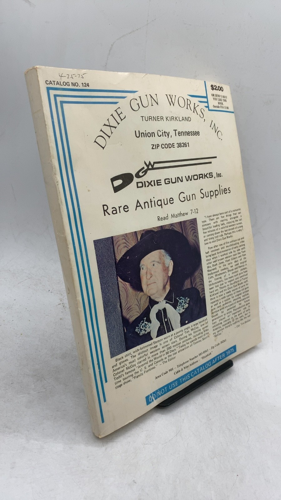 Dixie Gun Works, Inc. Rare Antique Gun Supplies Catalog No. 124 Turner Kirkla...