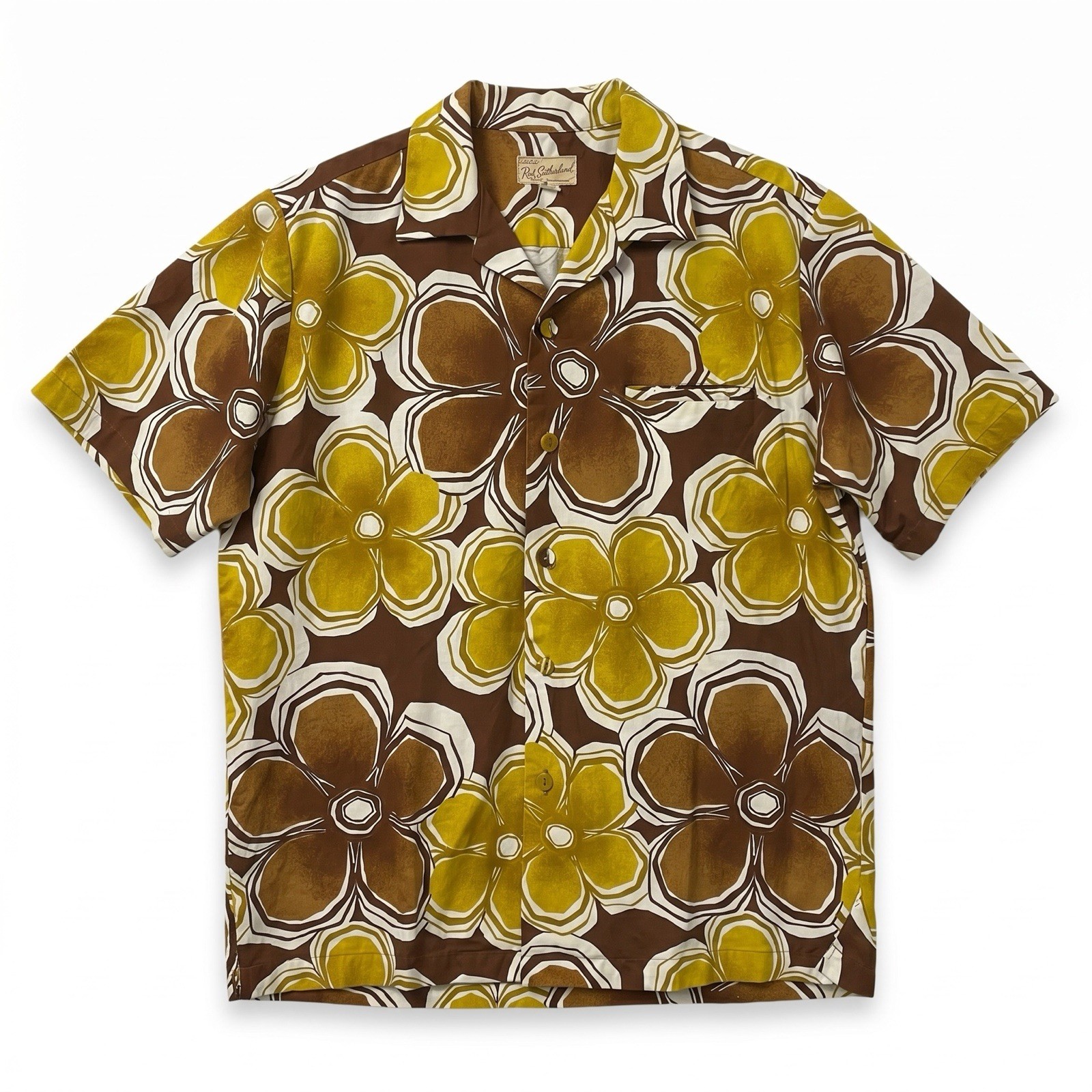 Vintage 1960s Ross Sutherland Honolulu Hawaiian Shirt Men’s L Cotton Hawaii