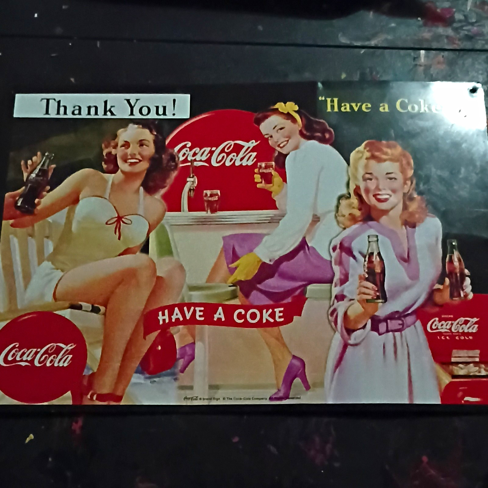 Coca-Cola Thank You Have a Coke Vintage Style Soda Advertising Sign Coca-Cola Thank You Have a Coke Vintage Style Soda Advertising Sign