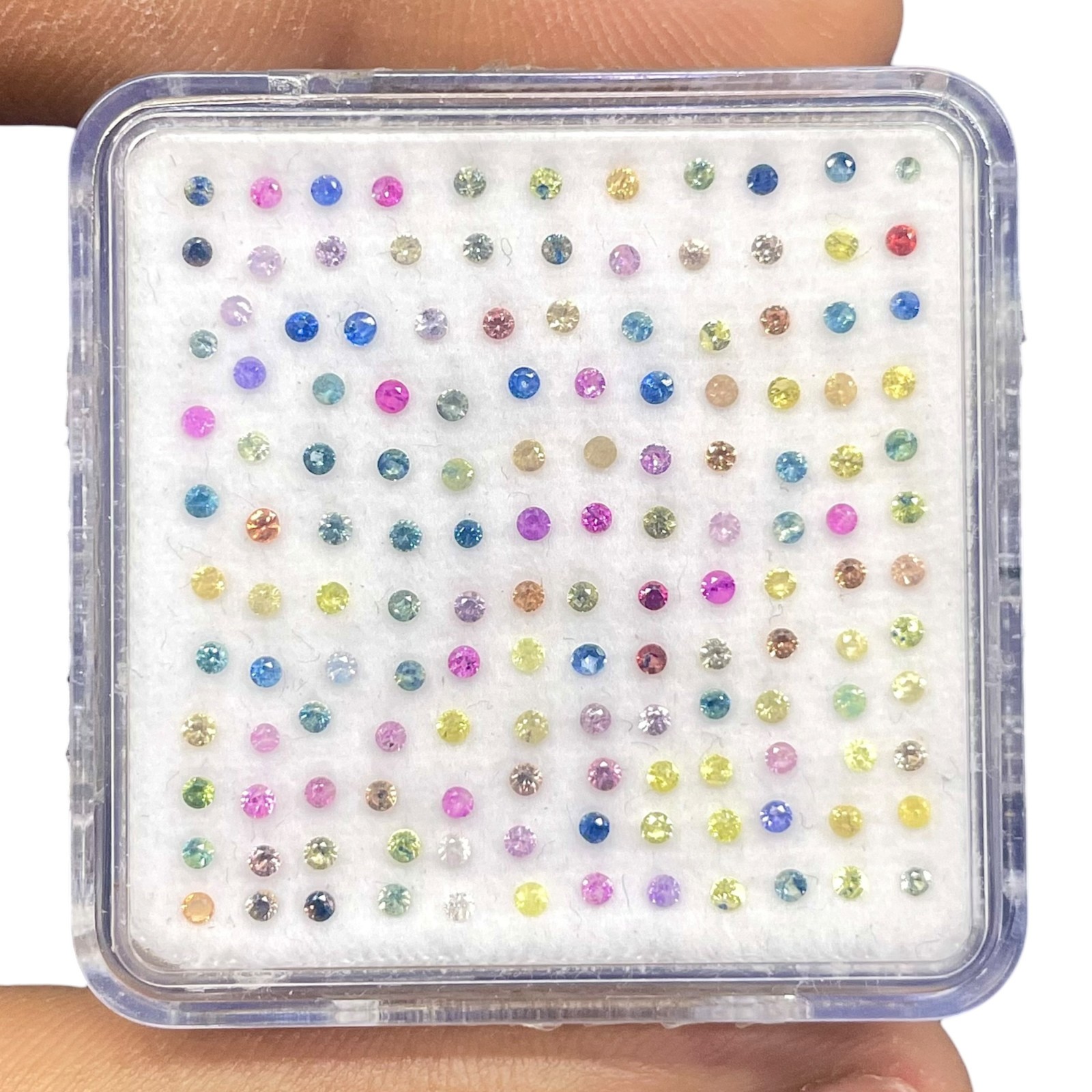 100 Pcs Natural Multi Sapphire 1.2-1.3mm Round Diamond Cut Loose Tiny Gemstones