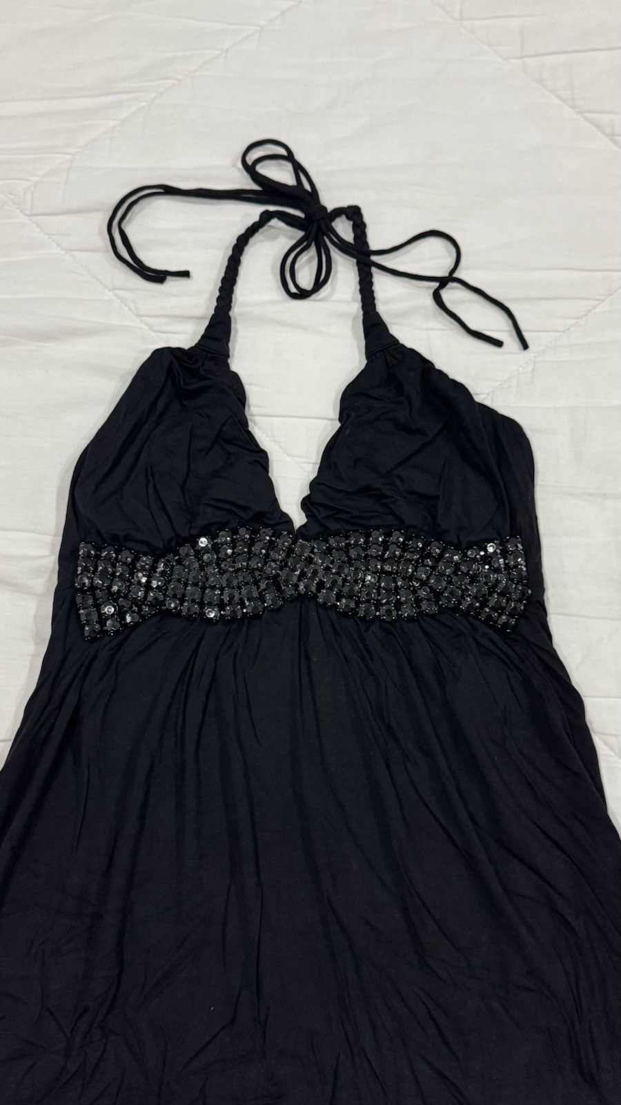 Vintage Y2K Women’s Junior Arden B. black babydoll halter top Size XS