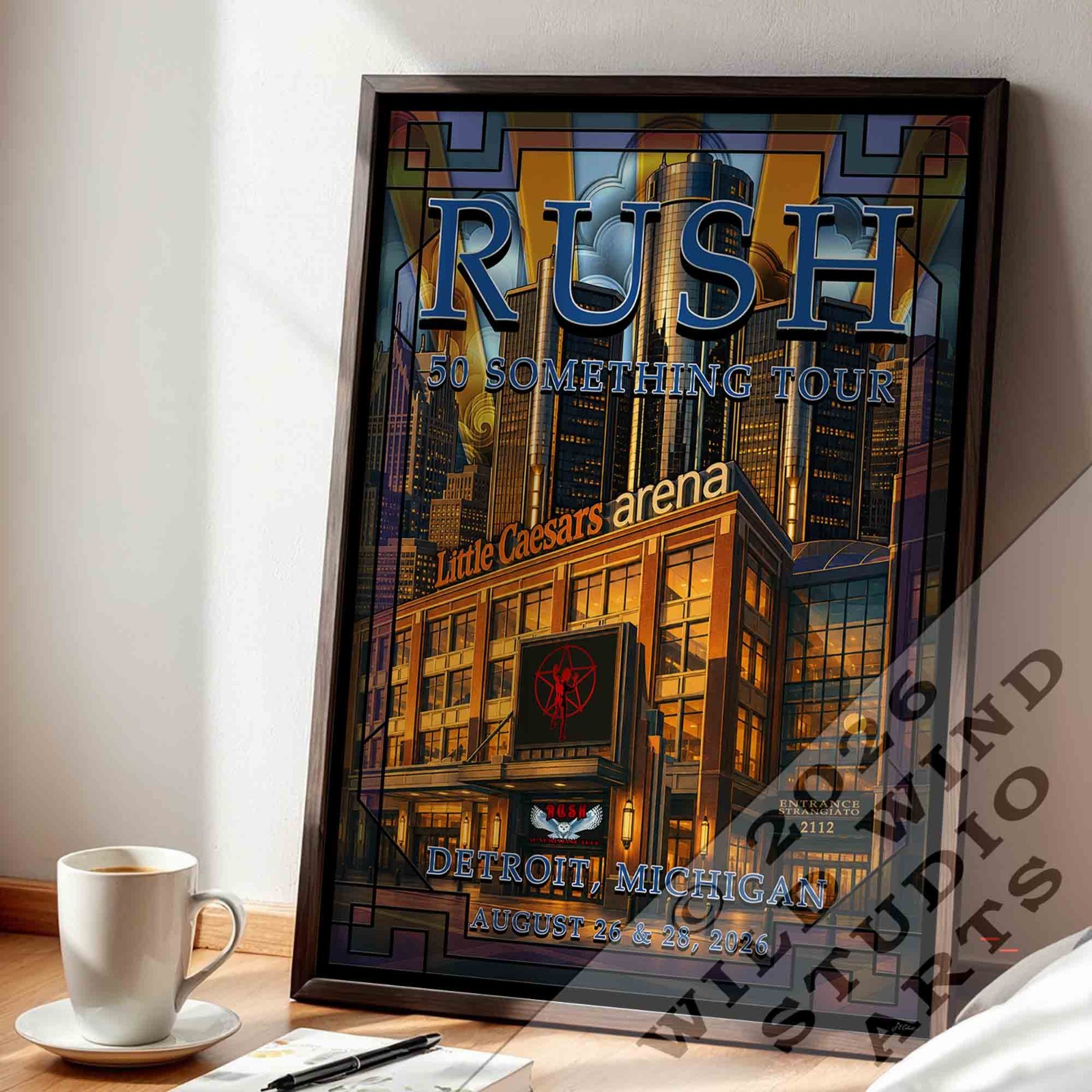 Rush Detroit Concert Poster – 50th Anniversary Tour 18x24 Matte Print