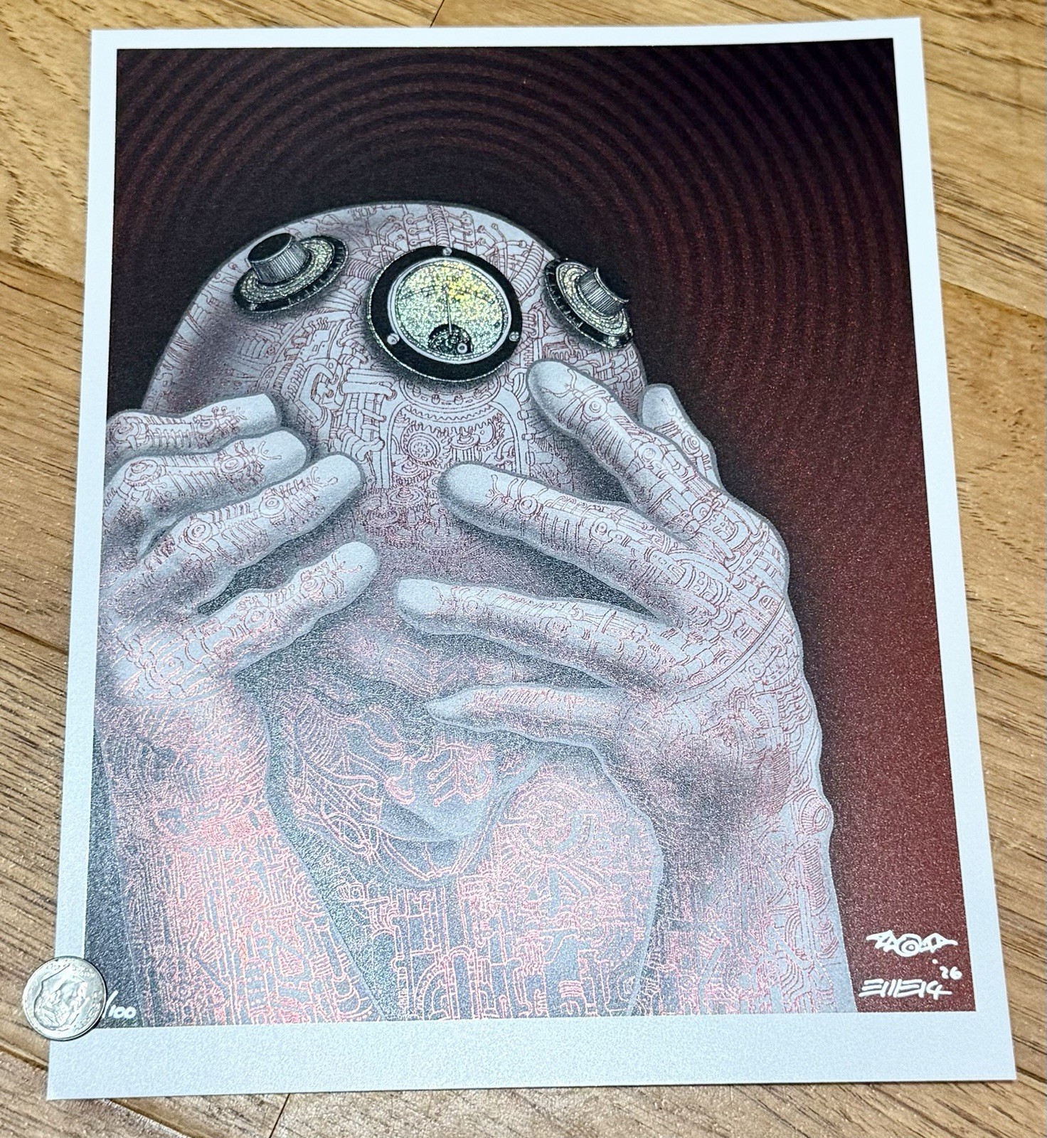 Emek Cyberman 8x10 MINI FOIL VARIANT Print Signed Numbered Doodled LE/100 π₯π Emek Cyberman 8x10 MINI FOIL VARIANT Print Signed Numbered Doodled LE/100 π₯π