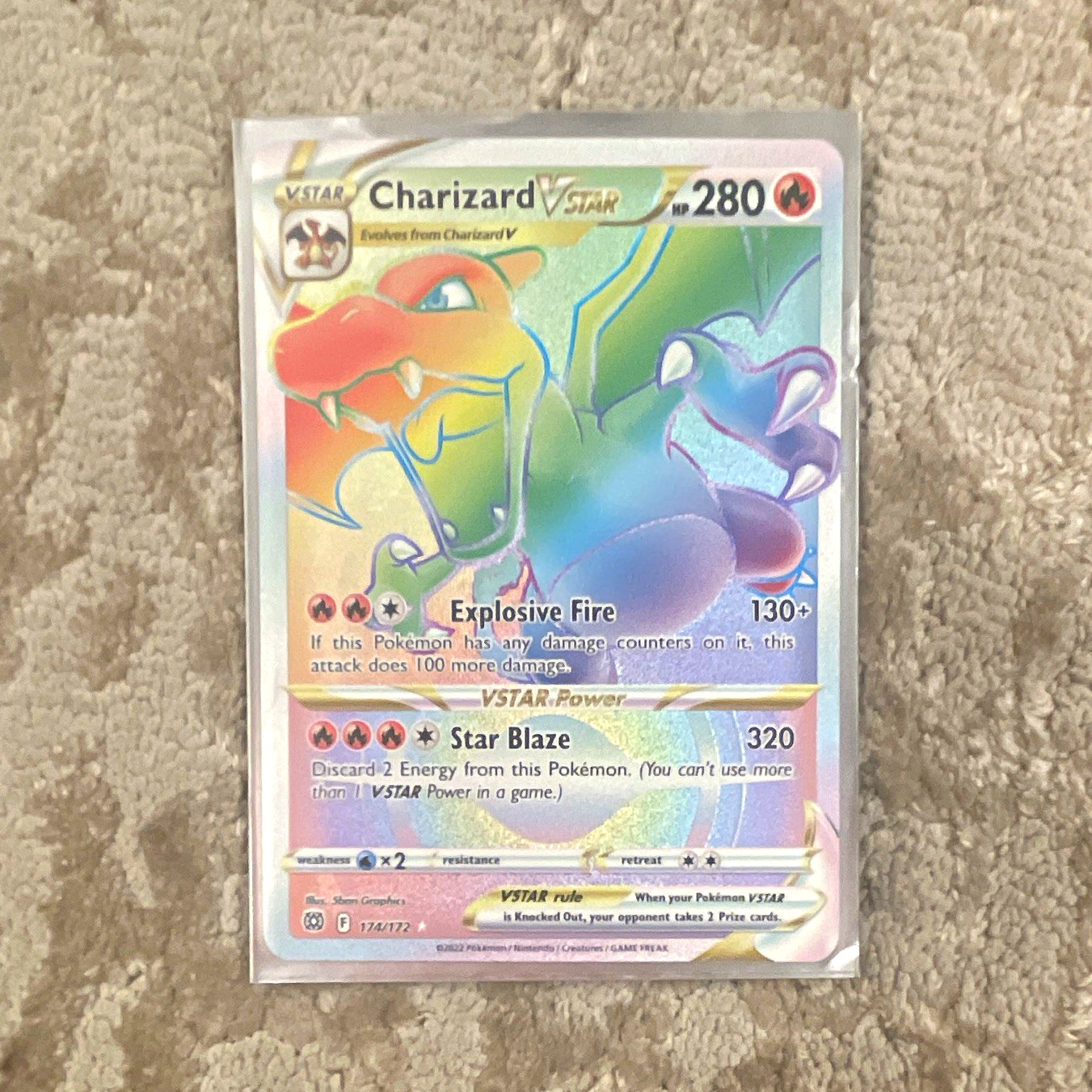 Charizard VSTAR 174/172 Brilliant Stars Secret Rare Holo Full Art VSTAR Charizard VSTAR 174/172 Brilliant Stars Secret Rare Holo Full Art VSTAR