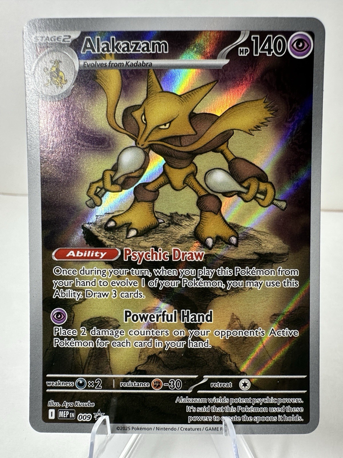 Alakazam MEP 009 Black Star Promo Holo Pokemon Mega Evolution 2025 NM Alakazam MEP 009 Black Star Promo Holo Pokemon Mega Evolution 2025 NM