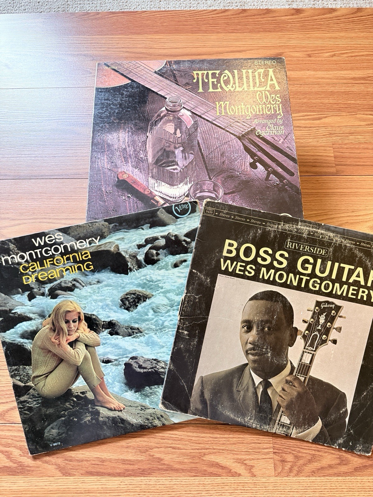 Wes Montgomery Vinyl LP 3 Albums “Tequilla” “California Dreaming” “Boss Guitar” Wes Montgomery Vinyl LP 3 Albums “Tequilla” “California Dreaming” “Boss Guitar”