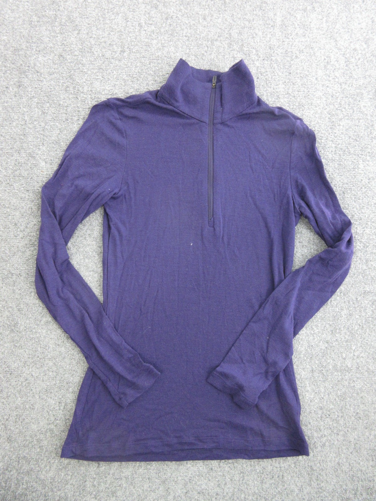 Icebreaker Merino 175 Shirt Womens Medium Purple 1/4 Zip Long Sleeve Wool Top