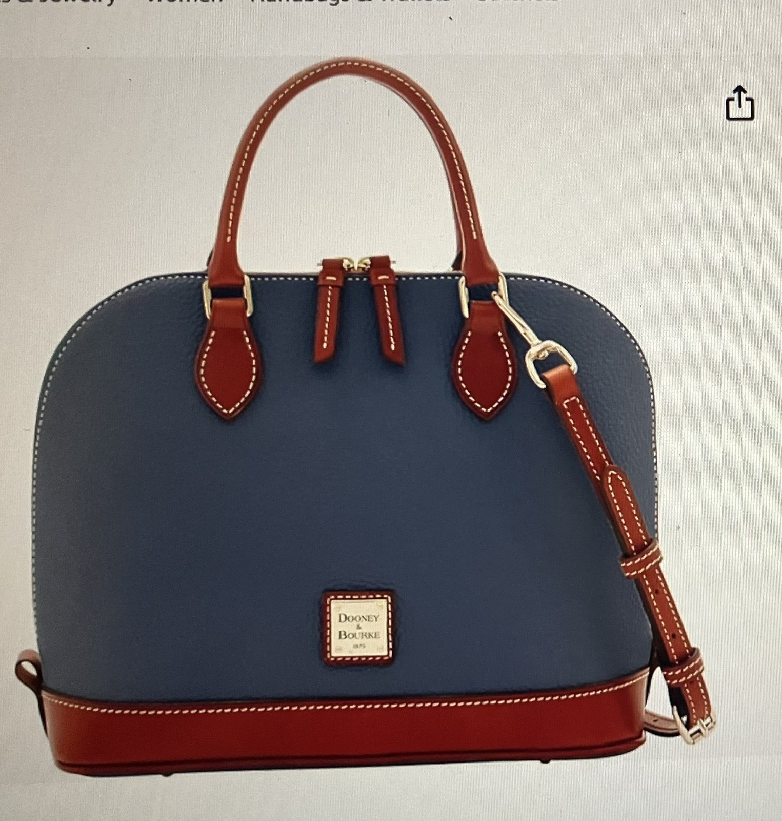 NWT Dooney and Bourke steel blue zip zip sachel