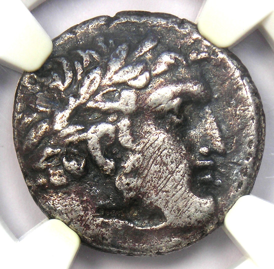 Phoenicia Tyre Melkart AR Half Shekel Bible Silver Coin 36 AD - Certified NGC VF