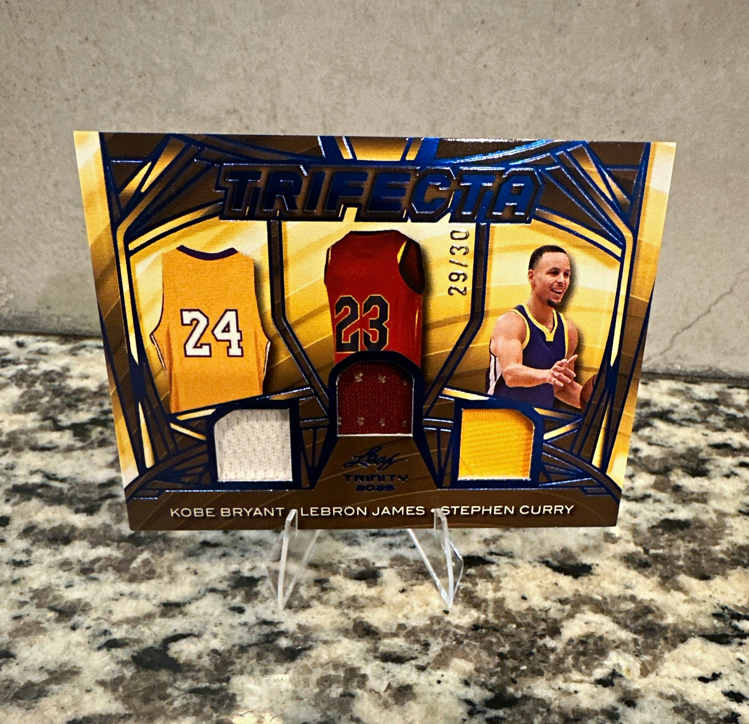 2025 Leaf Trinity Trifecta TF-6 Bryant LeBron Curry Bronze /30 MEM