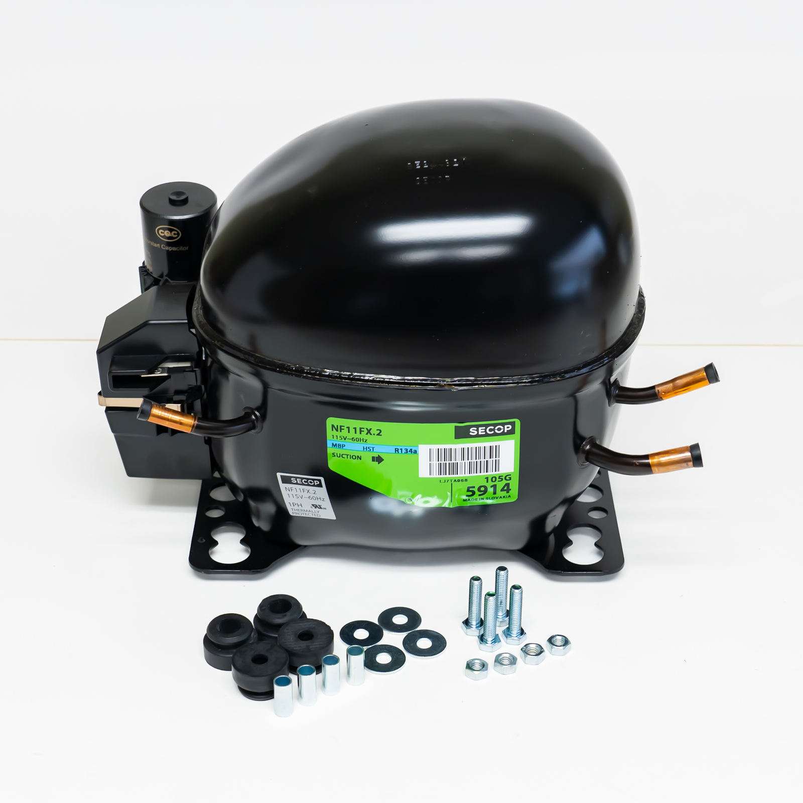 Secop NF11FX-2 R134a Hermetic Refrigeration Compressor 1250 BTU LBP 4840 BTU