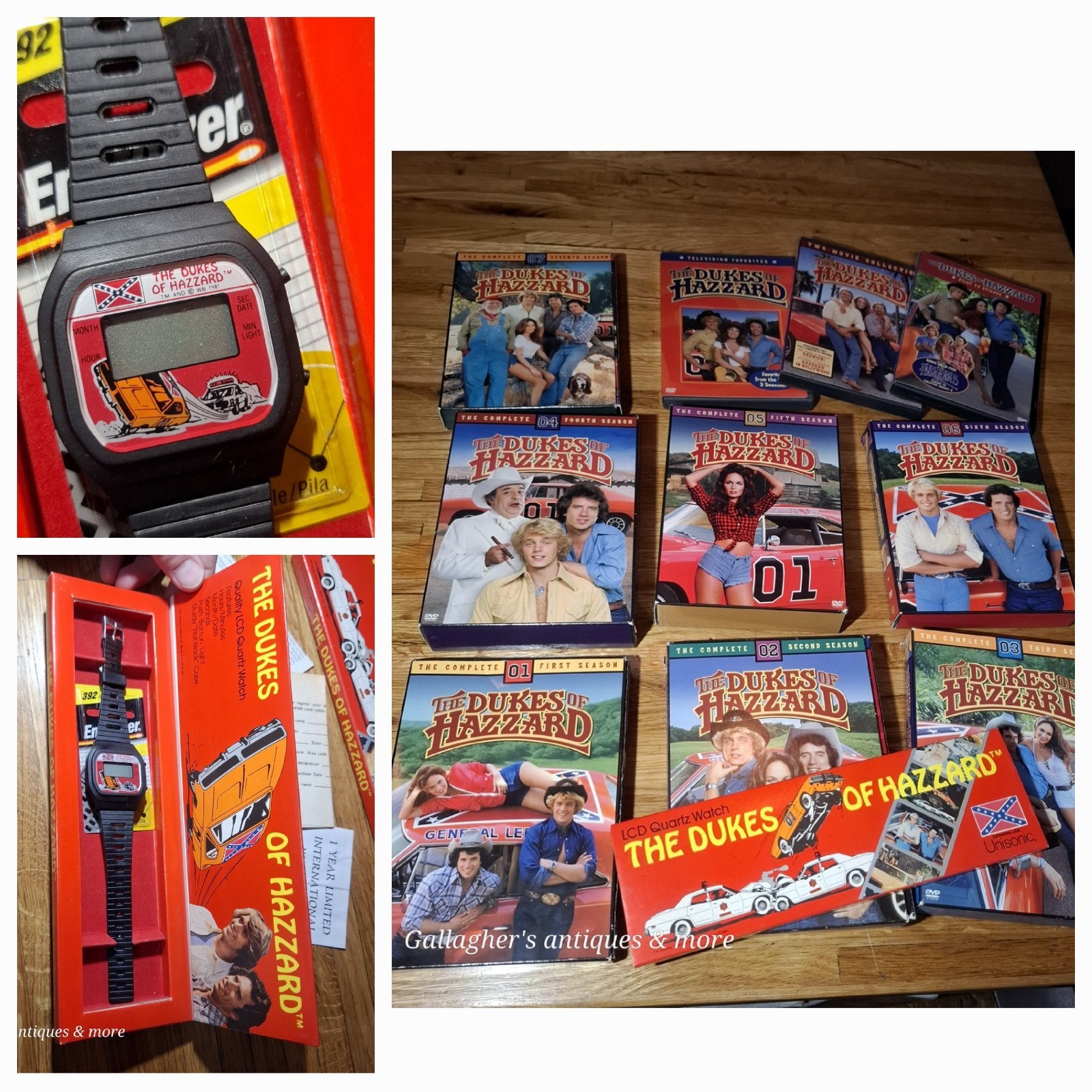 VINTAGE Dukes Of Hazzard Collection GENERAL LEE NOS 1981 Watch Complete DVD set
