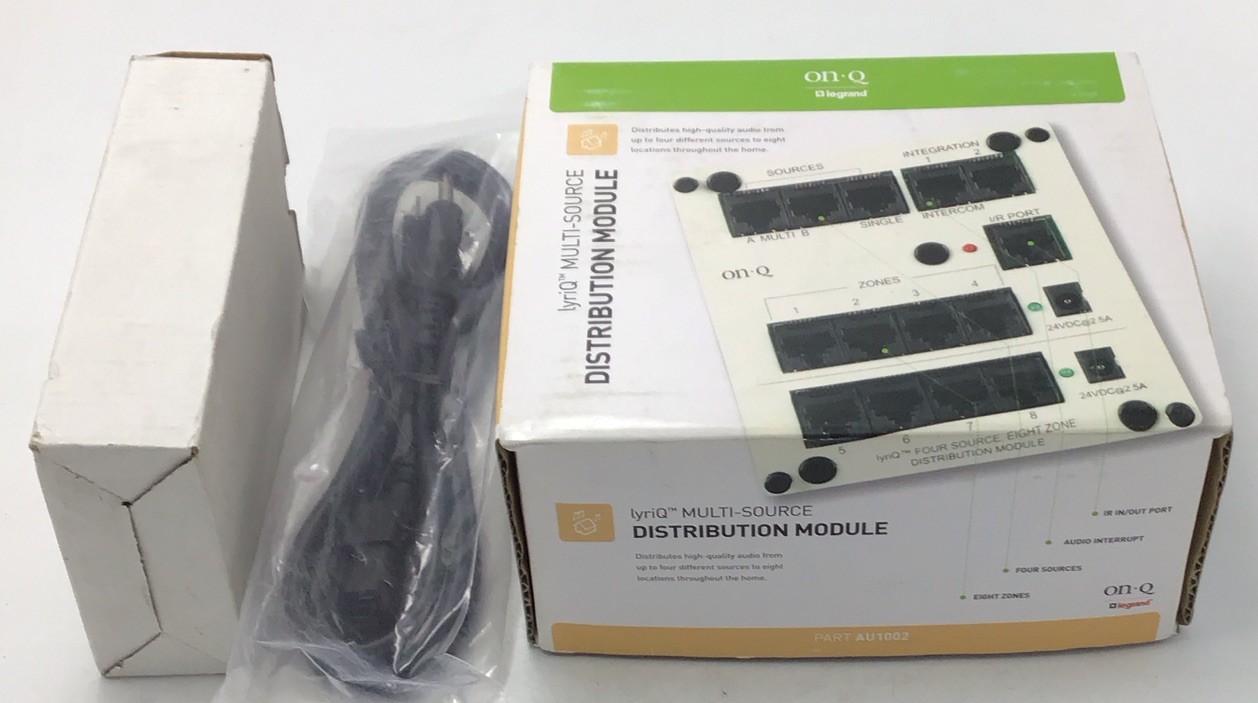 New Legrand On-Q lyriQ AU1002 4-Source 8-Zone Audio Distribution Module w/Power