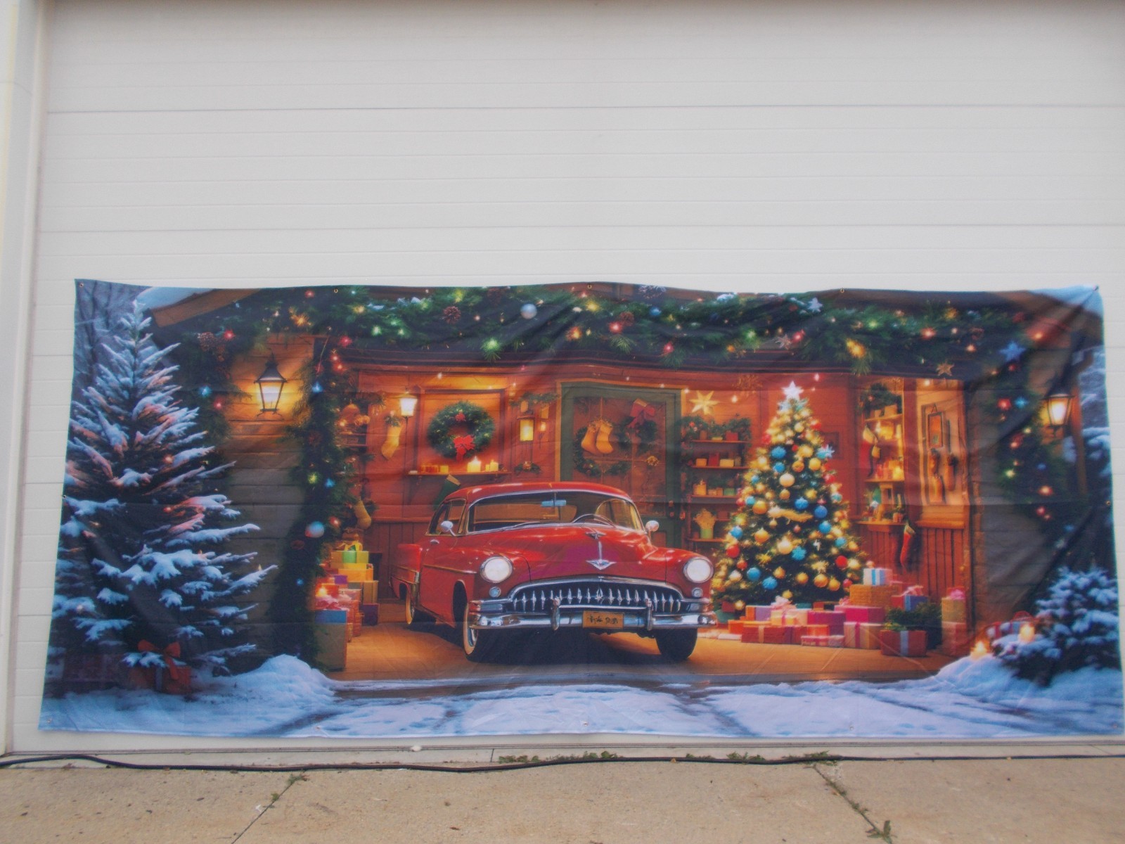 Christmas Garage Door Decorations Large Christmas Garage Door Cove 16\' by 7\'