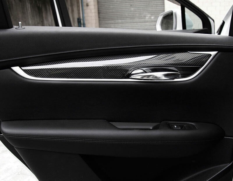 ABS Carbon Fiber Interior Door Panel Cover Trim Fit For Cadillac XT5 2016-2020