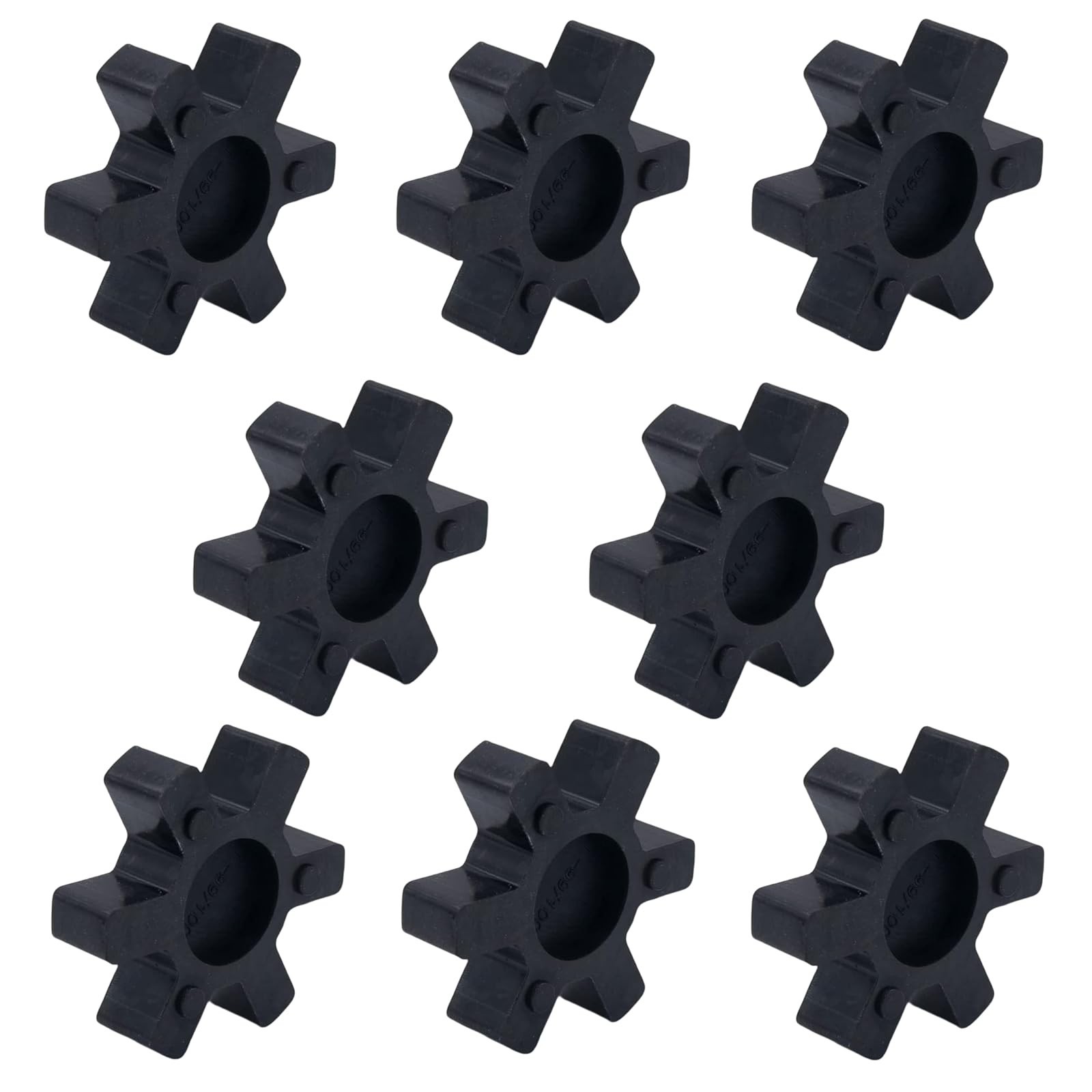 8-Pack Flexible Rubber Spider Inserts for L-Jaw Couplings, Black Center Insert 8-Pack Flexible Rubber Spider Inserts for L-Jaw Couplings, Black Center Insert