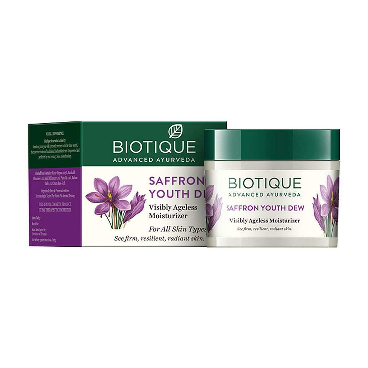 Biotique Bio Saffron Dew Youthful Nourishing Day Cream For All Skin Types, 50g