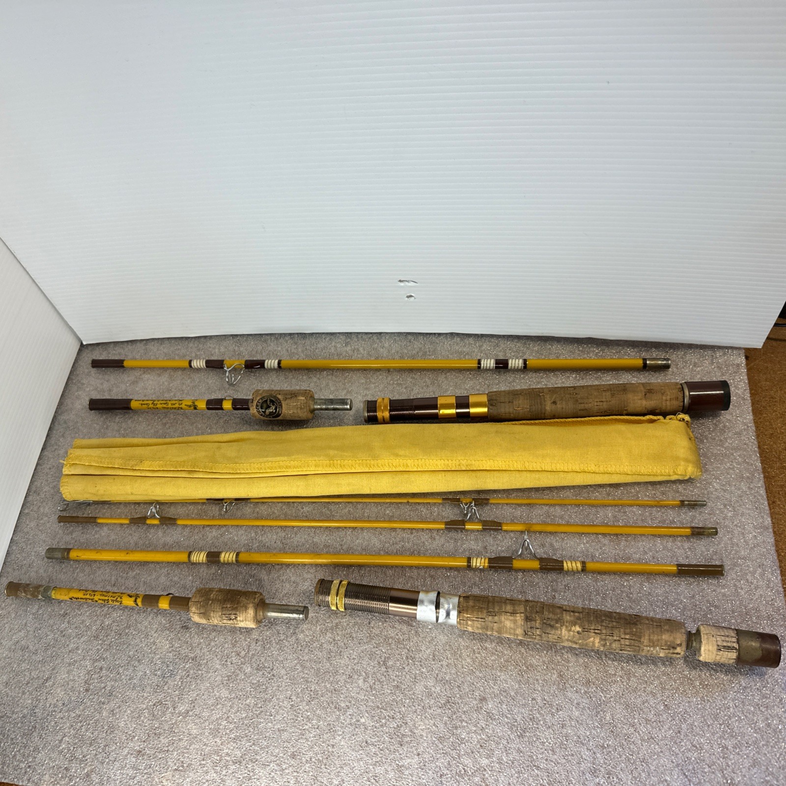 8 pc Vintage WRIGHT MCGILL EagleClaw M4TMUL-6 1/2 Trailmaster Fly Spin Rod Combo