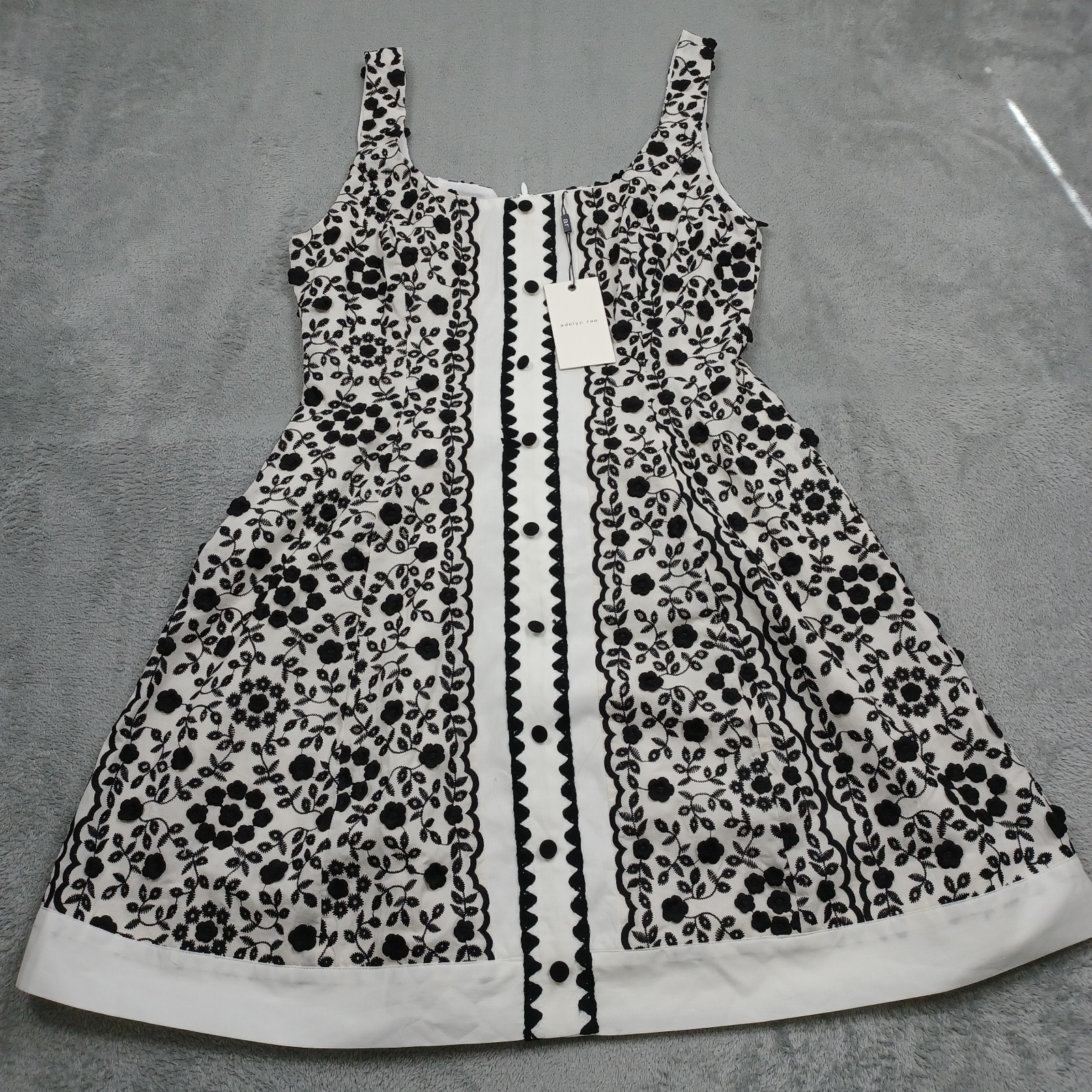 Adelyn Rae Dress Womens Small Black White Floral Preppy NWT Adelyn Rae Dress Womens Small Black White Floral Preppy NWT