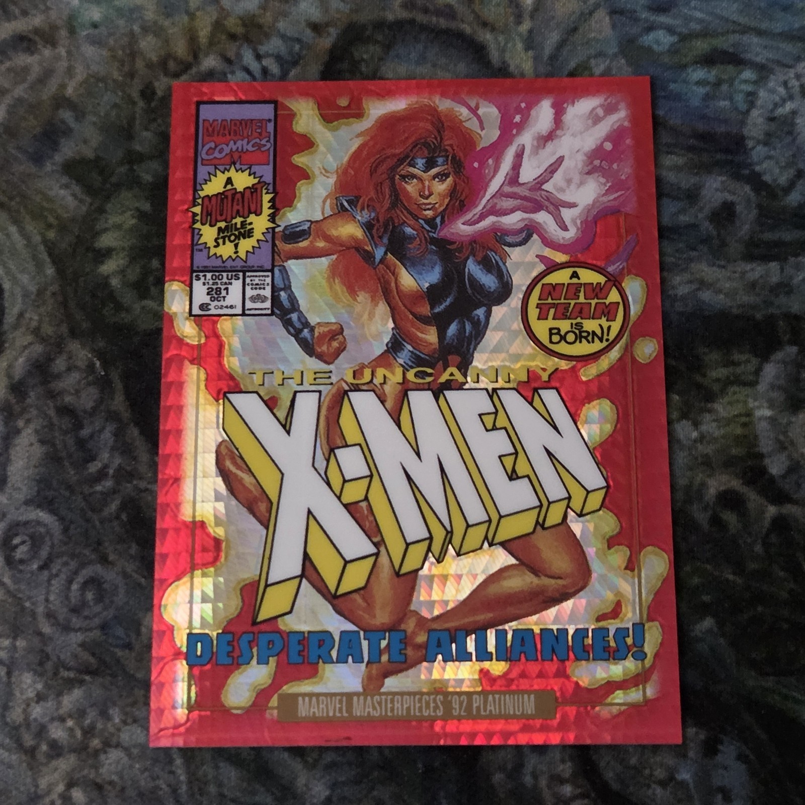 2024 Marvel Masterpieces '92 Platinum • Jean Grey Variant Covers Red Prism /292