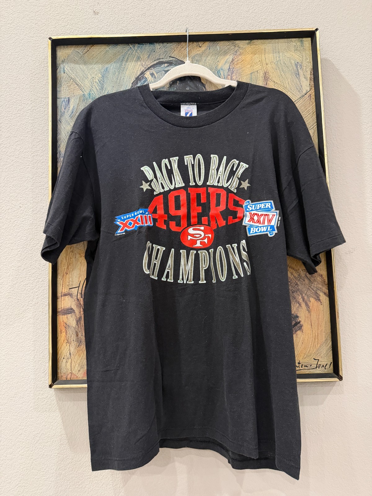 Vintage San Francisco 49ers Back to Back Champions Super Bowl Tee Mens XL