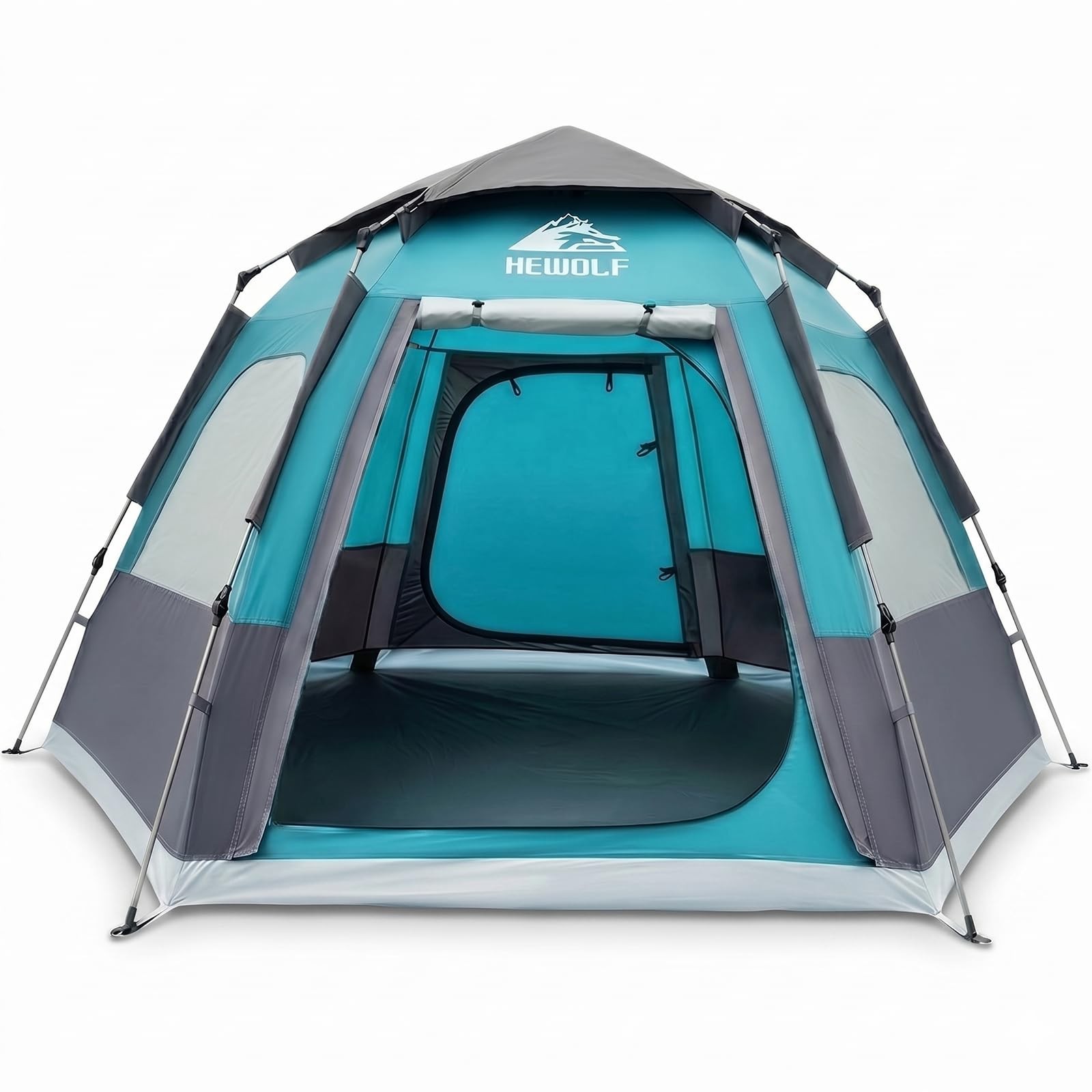Hewolf 2/3/4 Person Camping Tent  Instant Pop Up Waterproof 2 Doors Tent with...