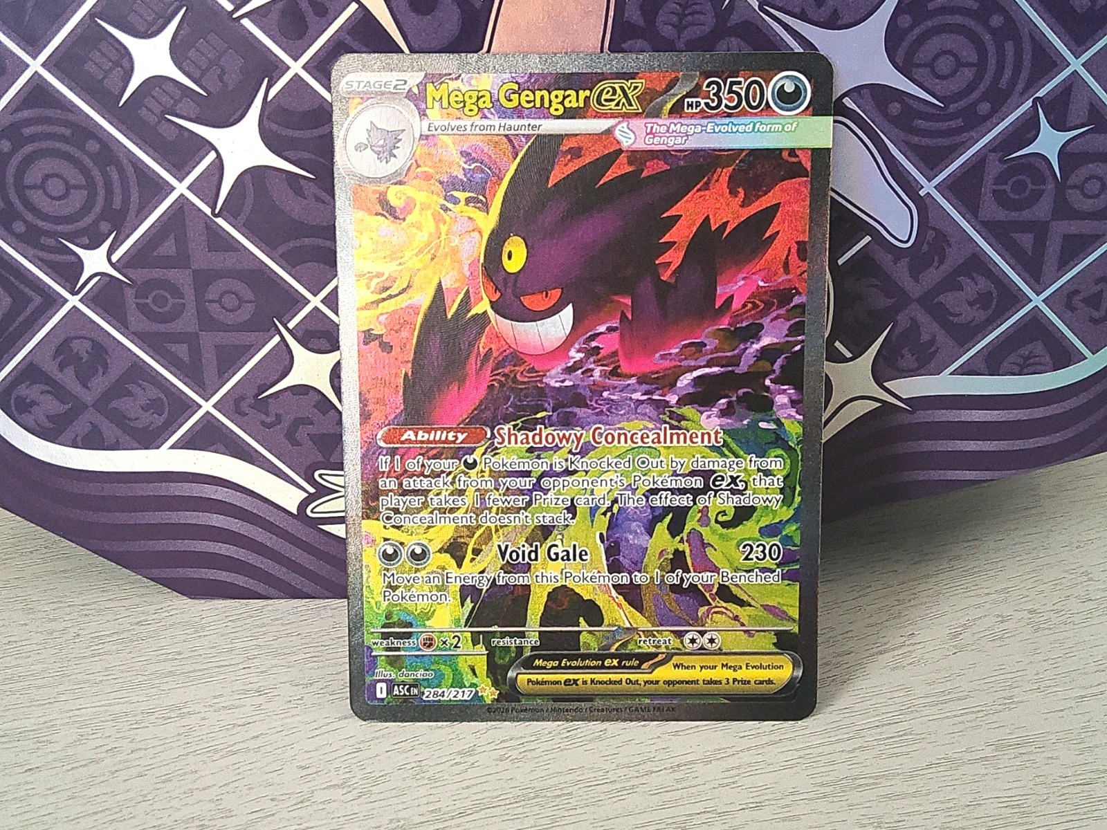 Mega Gengar Ex 284/217 Special Illustration Rare Pokemon 2026 Ascended Heroes Mega Gengar Ex 284/217 Special Illustration Rare Pokemon 2026 Ascended Heroes
