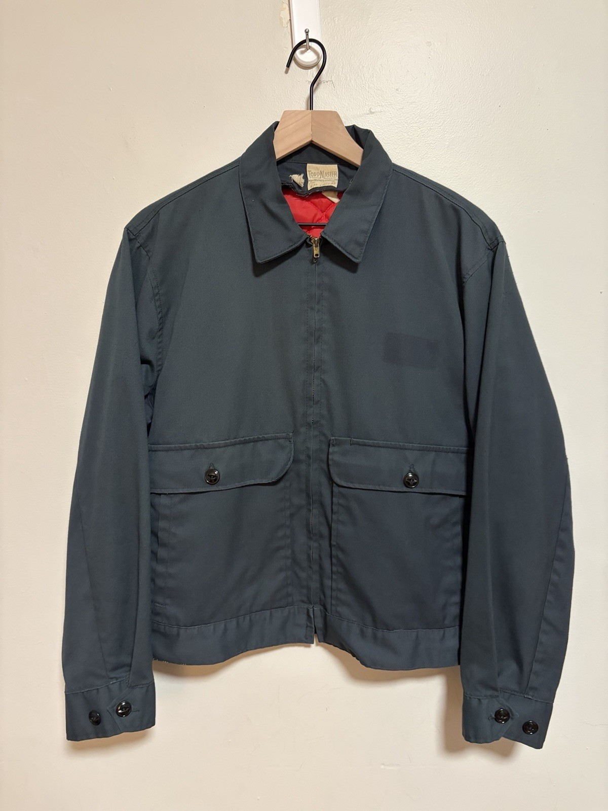 Vintage 70s Faded Top Master Twill Work Jacket Mens Size 42 Talon Zip USA Made