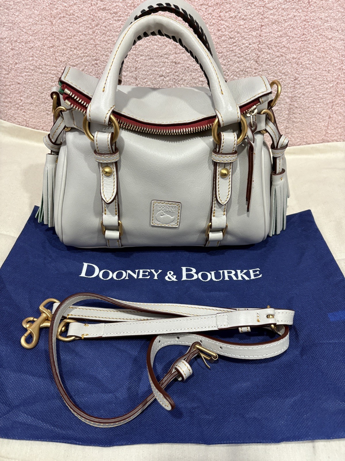 NWOT Dooney & Bourke Florentine Micro Satchel In Ecru NWOT Dooney & Bourke Florentine Micro Satchel In Ecru