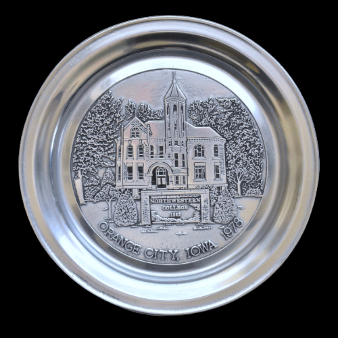 Vintage RWP USA Northwestern College Orange City Iowa 1978 Wilton Pewter Plate