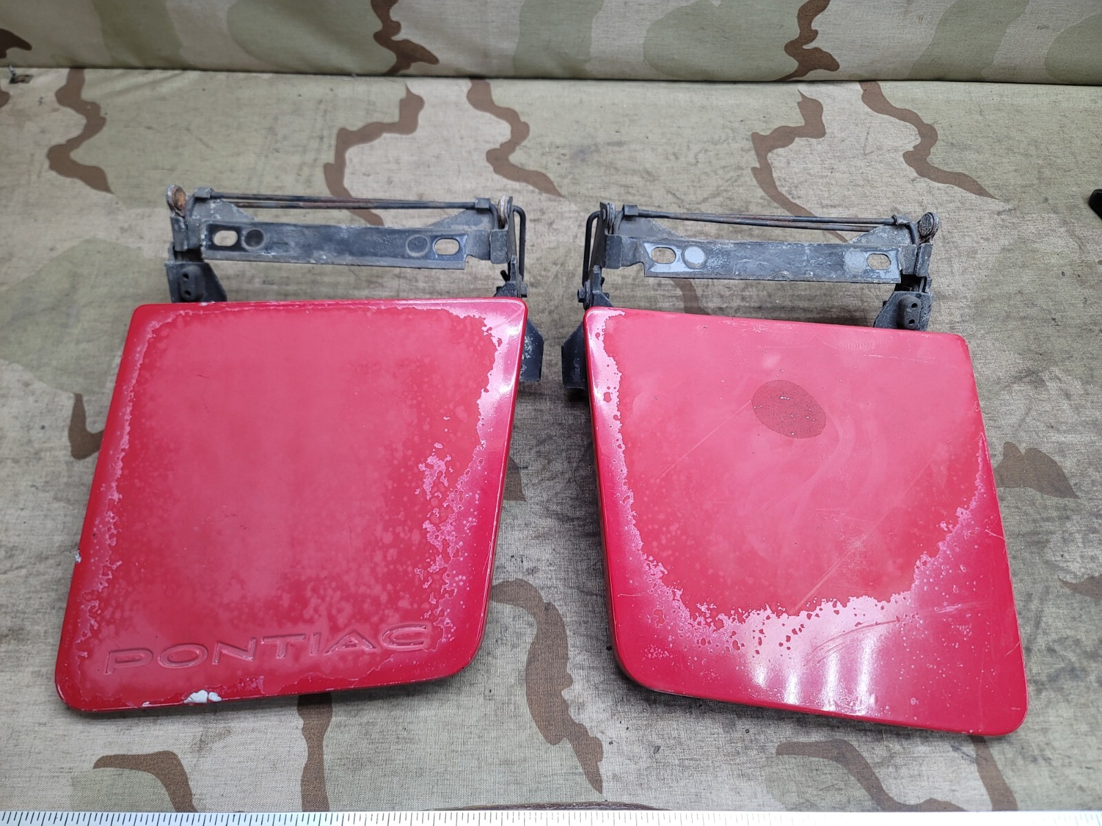 1984-1988 Pontiac Fiero Right & Left Headlight Door LH RH OEM Red