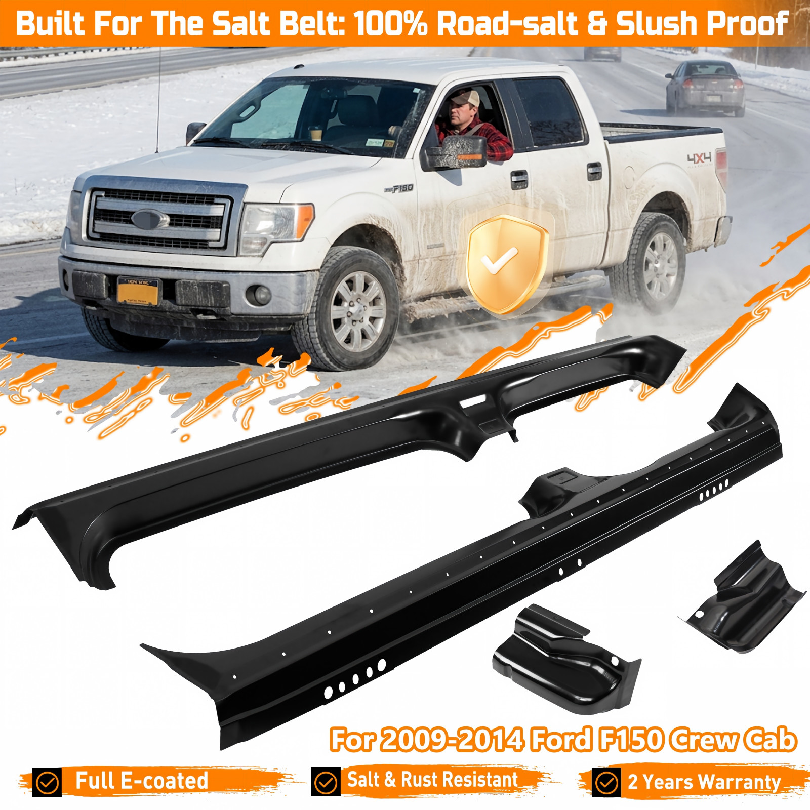 For 2009-2014 Ford Pickup F150 Rocker Panels and Cab Corners 4 Dr Crew Cab Lh Rh For 2009-2014 Ford Pickup F150 Rocker Panels and Cab Corners 4 Dr Crew Cab Lh Rh
