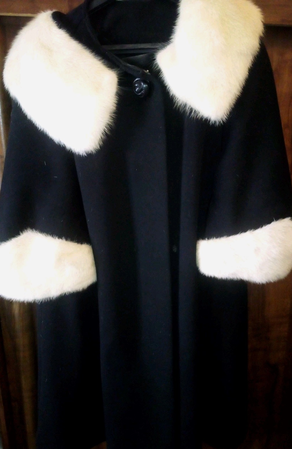 VTG 50\'s 60\'s Winkelman\'s Blin Blin Black French Wool Fur Trim Coat Women\'s XL VTG 50\'s 60\'s Winkelman\'s Blin Blin Black French Wool Fur Trim Coat Women\'s XL