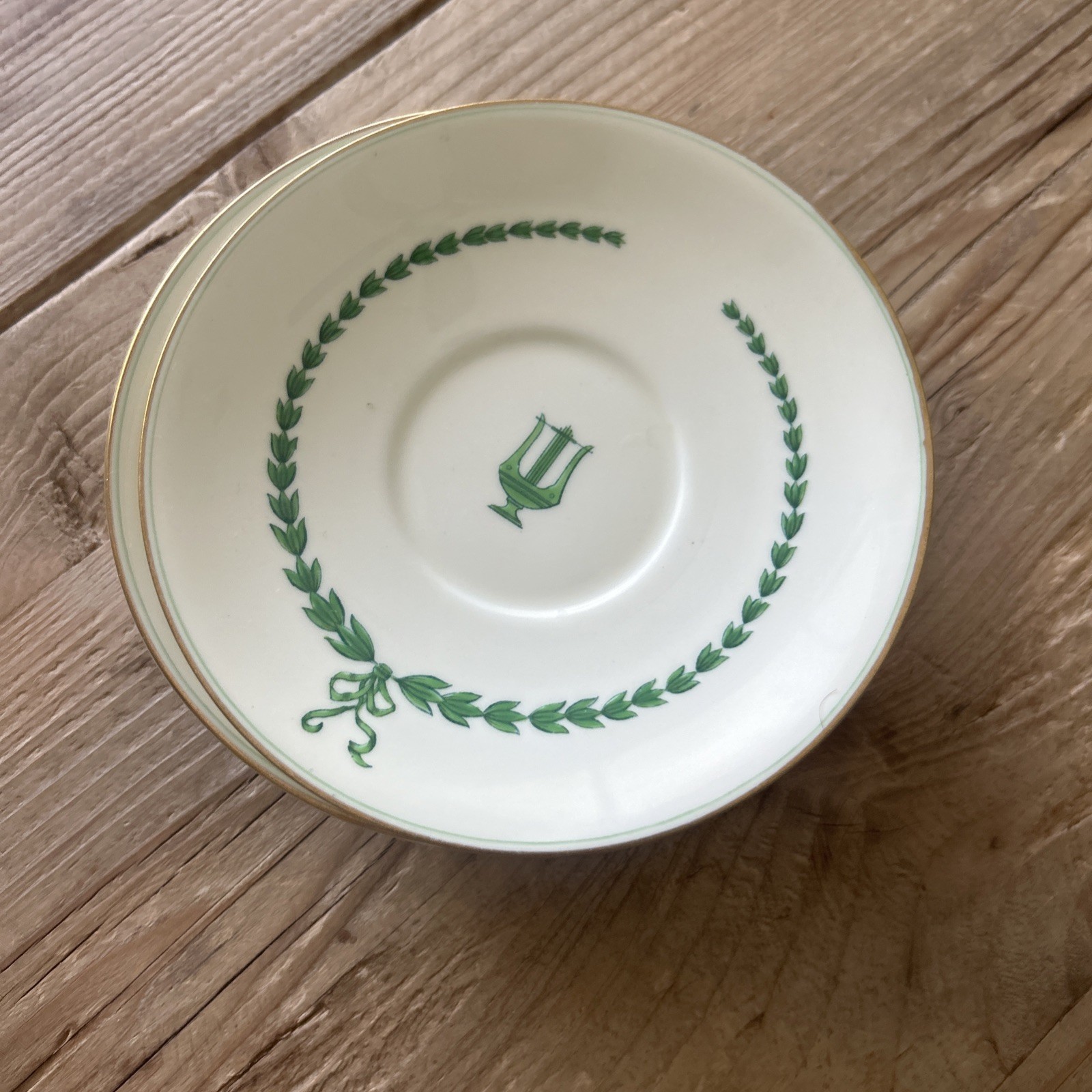 Lot Of 4 Plates Minton Lyre Green England 5 1/2” Lot Of 4 Plates Minton Lyre Green England 5 1/2”