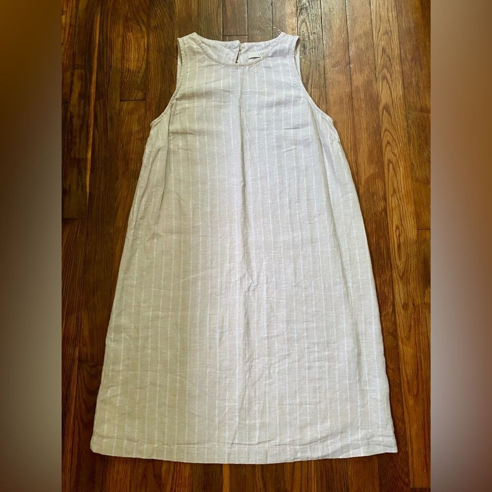 LOFT Cream Sleeveless Midi Dress