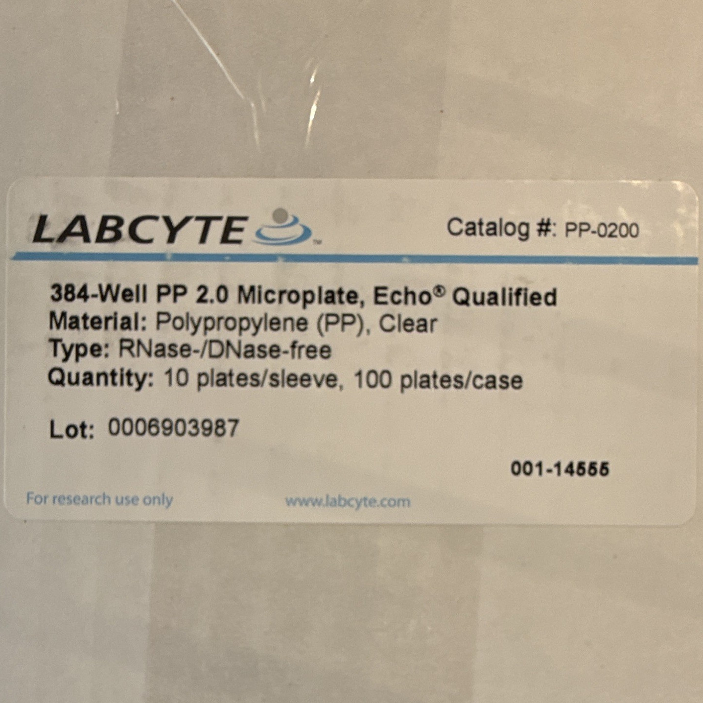 Lot 2x LABCYTE 384-Well PP 2.0 Microplate Echo Qualified PP-0200 Lab Use Lot 2x LABCYTE 384-Well PP 2.0 Microplate Echo Qualified PP-0200 Lab Use
