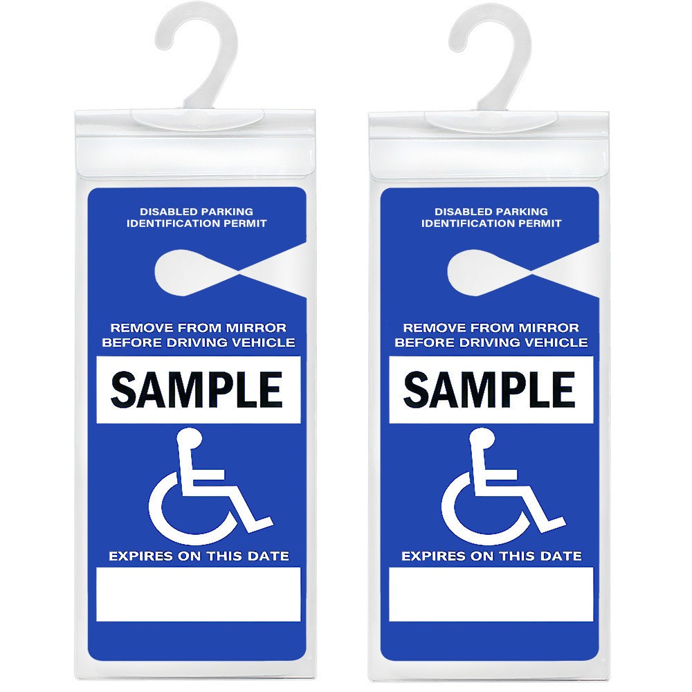 2x Handicap Parking Permit Placard Protector Cover Hanger Car Holder Hang Sleeve