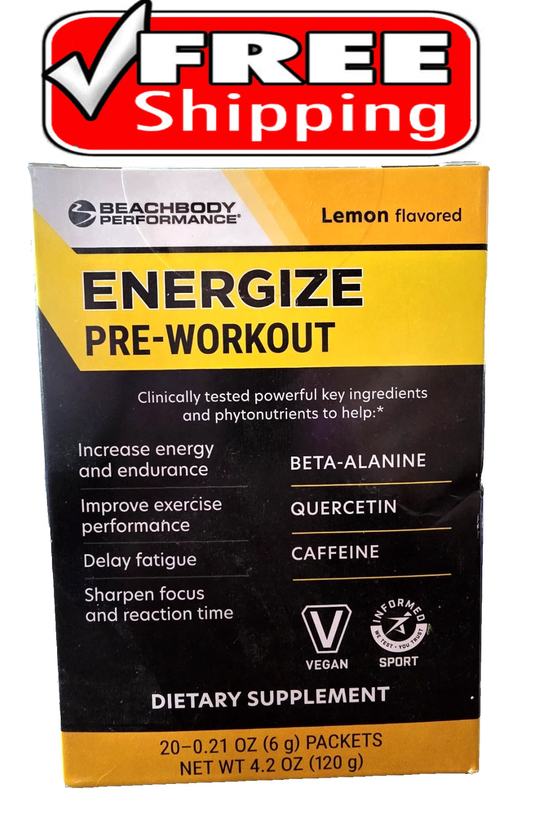 SHAKEOLOGY\'s Beachbody BODi LEMON ENERGIZE~ Pre-workout ENDURANCE 08/2027-Sealed SHAKEOLOGY\'s Beachbody BODi LEMON ENERGIZE~ Pre-workout ENDURANCE 08/2027-Sealed