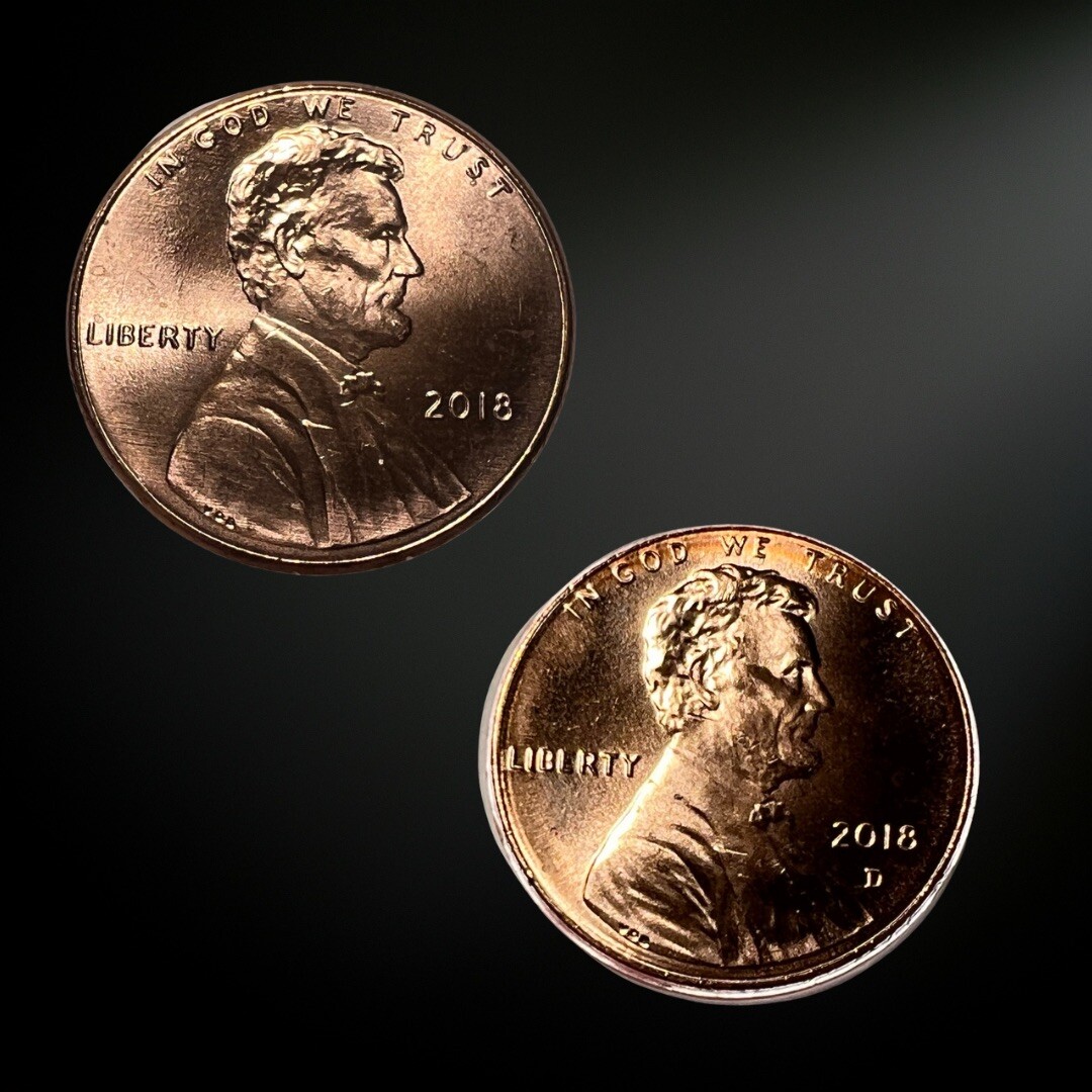 2018 P D Lincoln Shield Cent BU 2 Coin Set Brilliant Uncirculated