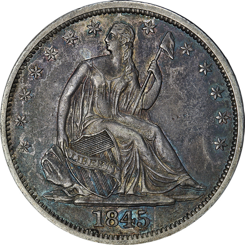 1845-O Seated Half Dollar Re-Cut Date Choice XF/AU Nice Eye Appeal Strong Str...
