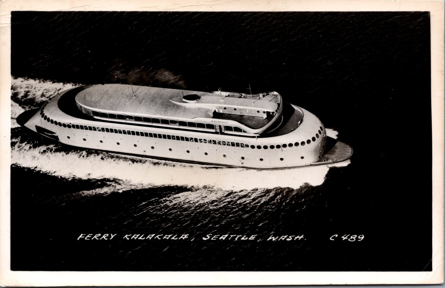 RPPC Ferry Kalakala Seattle Washington Streamlined Art Deco Boat Postcard