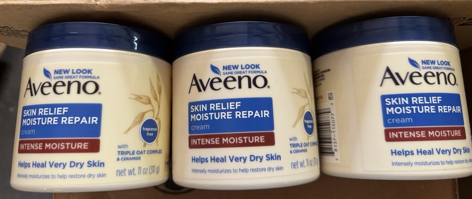 Lot Of 3 Aveeno Skin Relief Moisturizing Cream, New SEALED