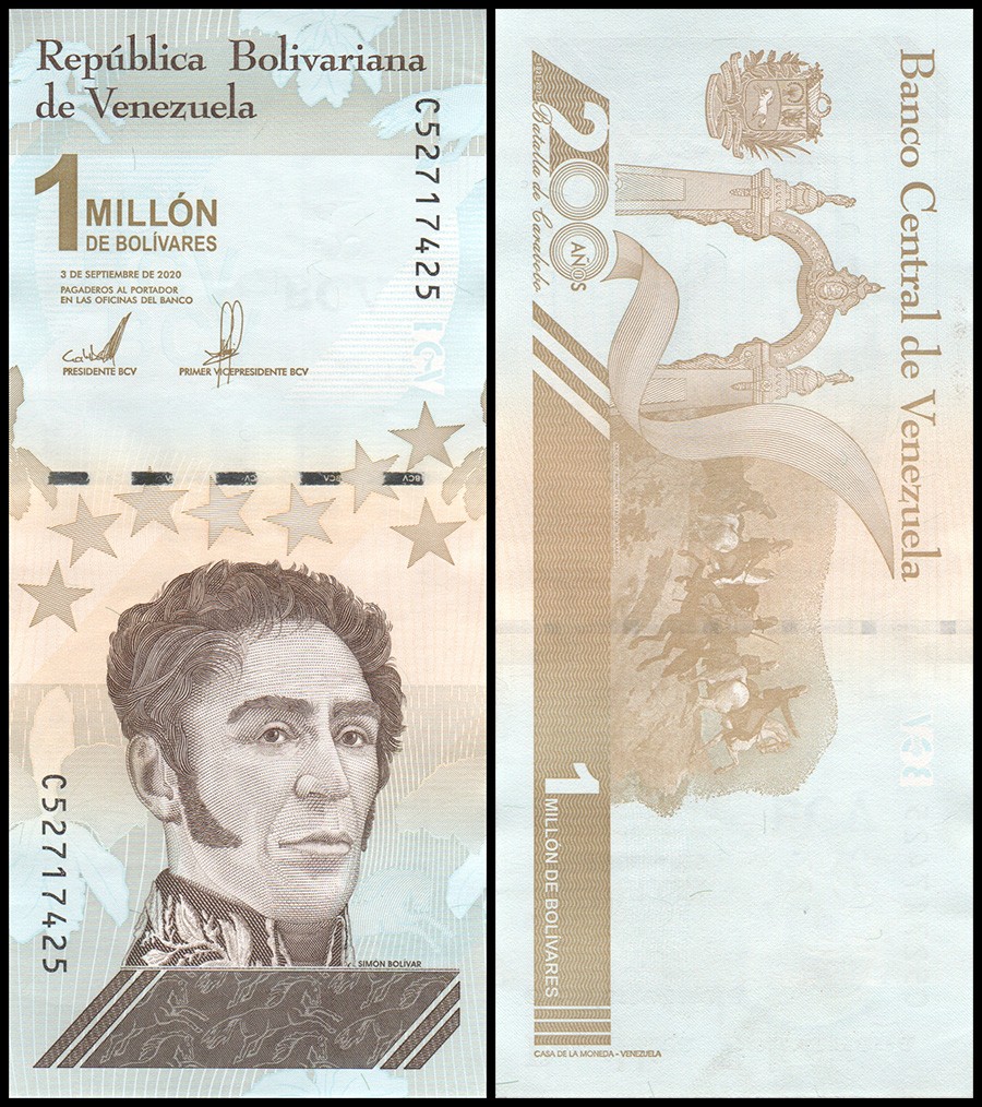 Venezuela 1 Million Bolivar Soberano 2020 Foreign Currency Venezuela 1 Million Bolivar Soberano 2020 Foreign Currency