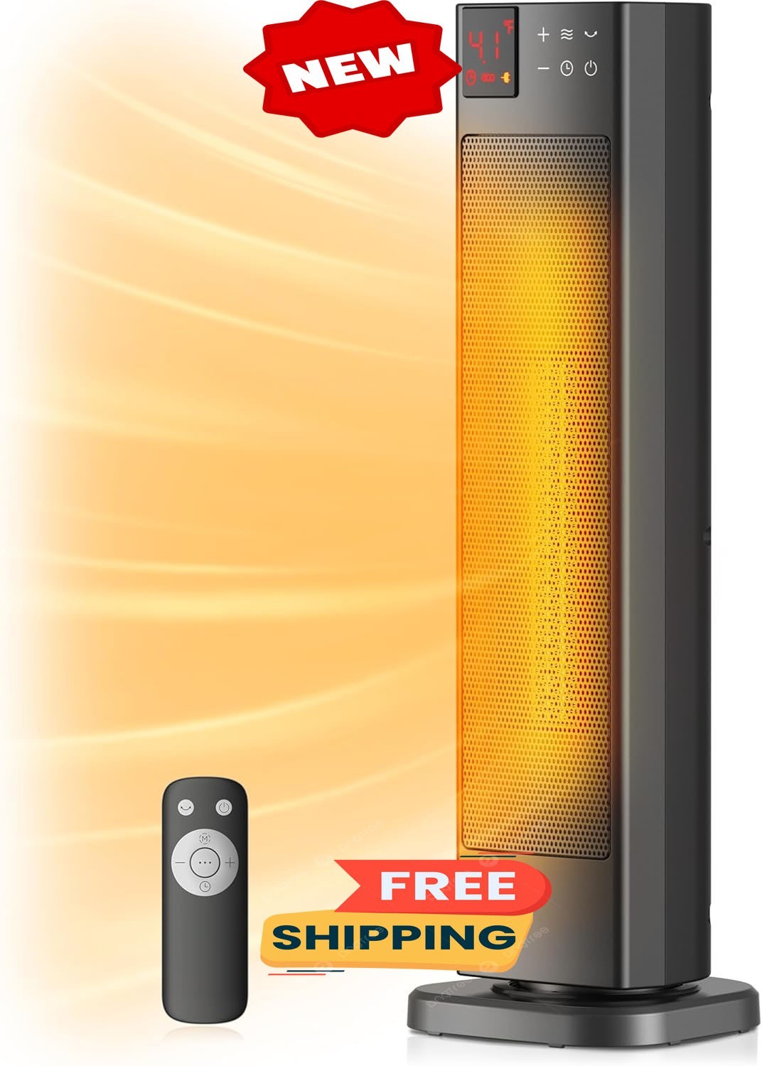 Calefactor oscilante cerámico de torre para interiores con oscilación, termostat