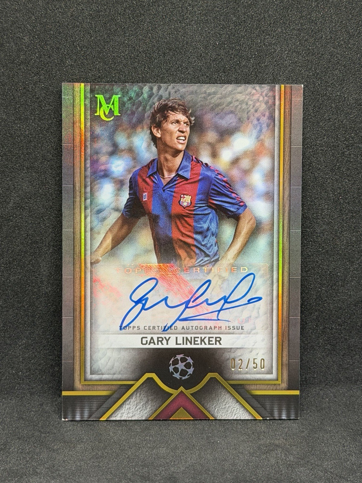 2023 Museum Collection UEFA Archival Autograph Gold #AAGL1 Gary Lineker Auto /50