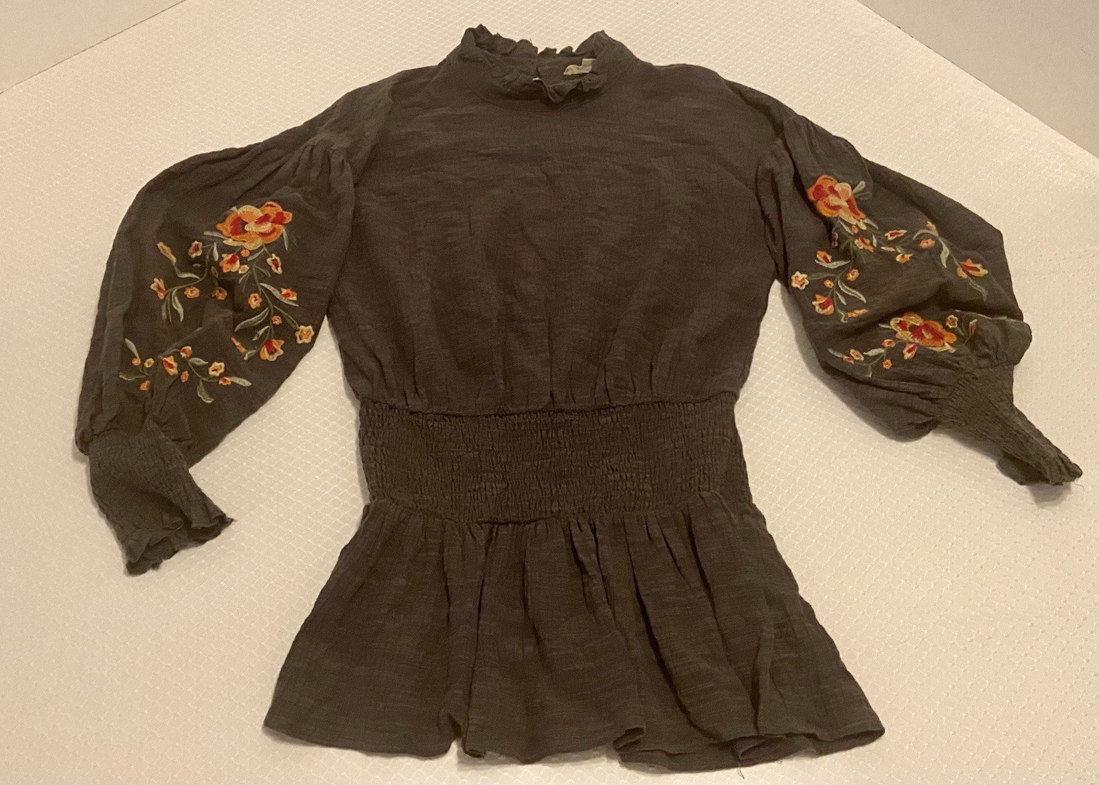 ODDI from Anthropologie Embroidered Top, Size S