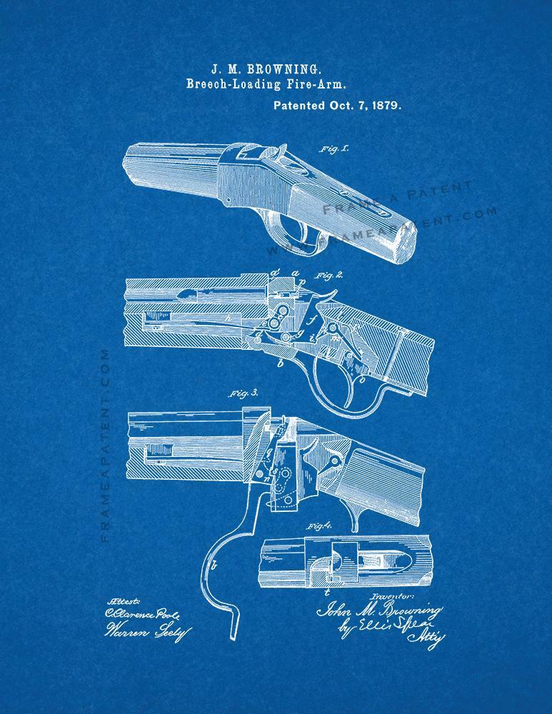Winchester 1885 single-shot rifle Patent Print Blueprint Winchester 1885 single-shot rifle Patent Print Blueprint