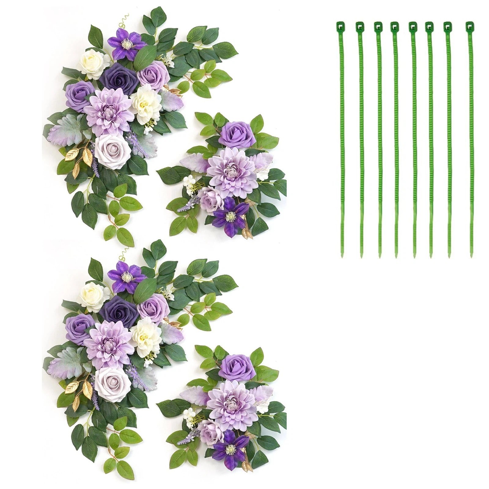 Wedding Arch Flowers Set of 4 Artificial Flower Swag Wedding Faux Floral Swag