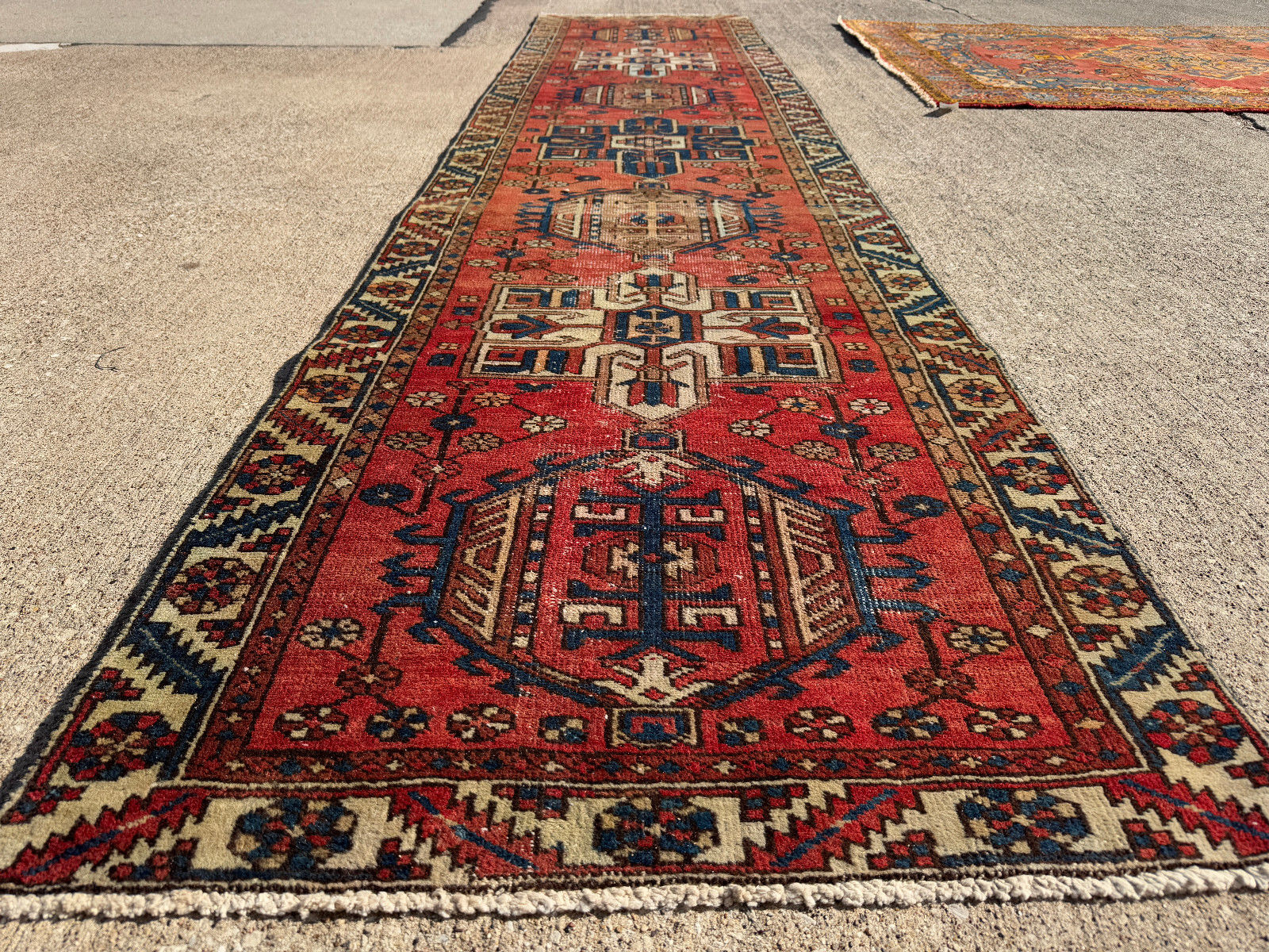 3x12 ANTIQUE HERIZ RUNNER RUG handmade VINTAGE long old real art red blue 3x13 3x12 ANTIQUE HERIZ RUNNER RUG handmade VINTAGE long old real art red blue 3x13